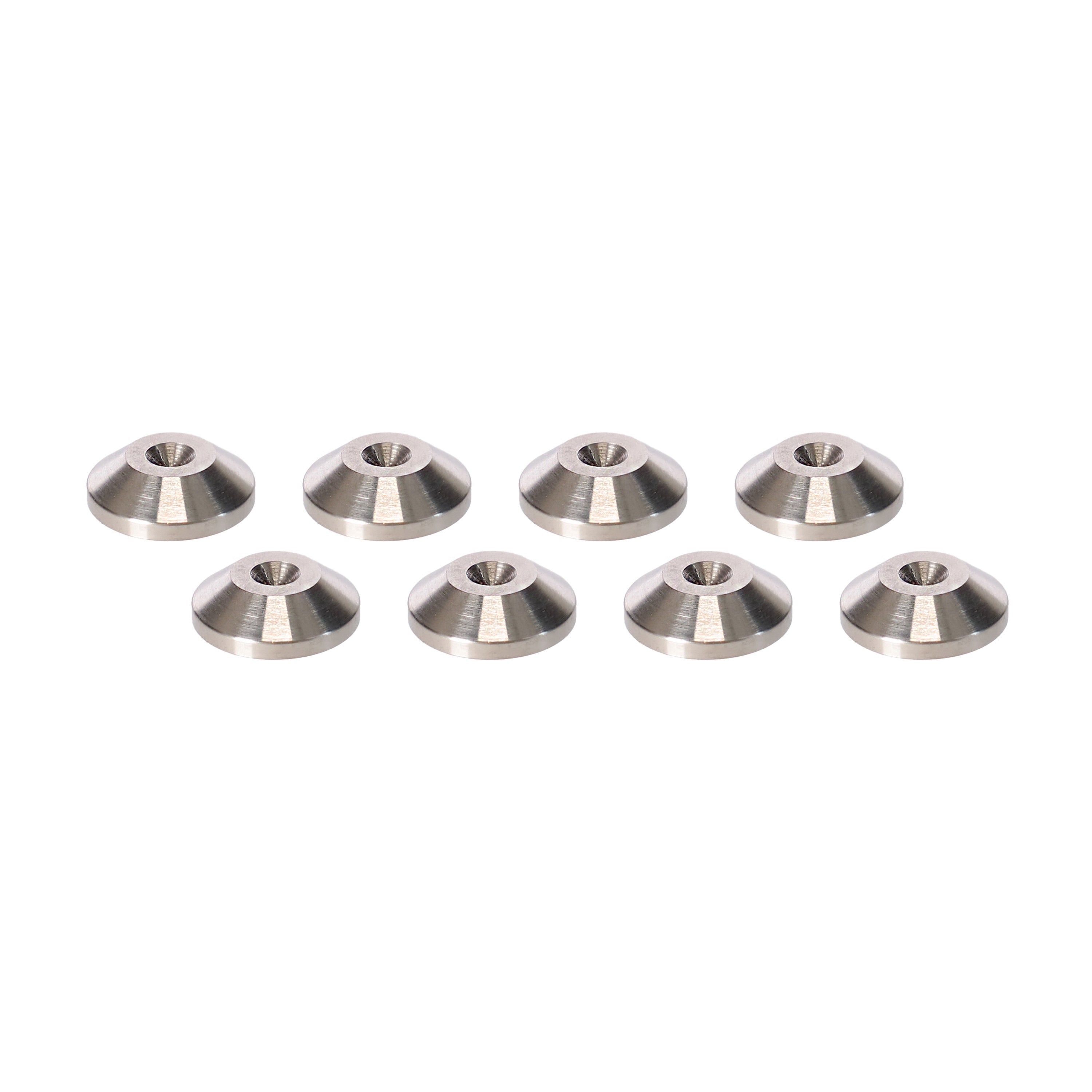 PrecisionGeek® Stainless Steel Speaker Spike Pads 20mm CONED – CNC Machined Isolation Discs 6mm, Set of 8